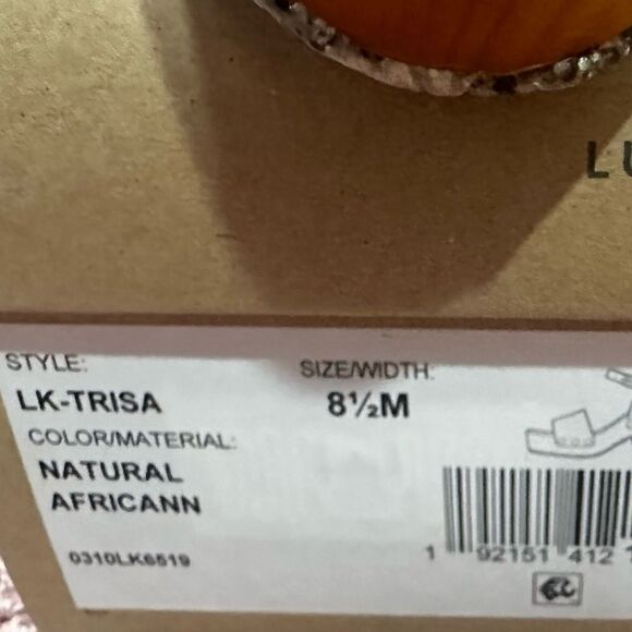 Lucky Brand Trisa Natural Africann Chunky Platform Heel Sandals women US 8.5 M - Picture 8 of 8